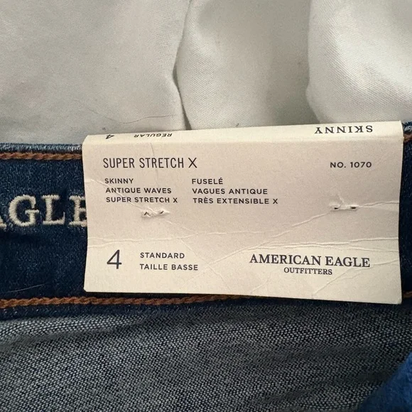 American Eagle Outfitters Blue Skinny Jeans Distressed - Picture 3 of 5